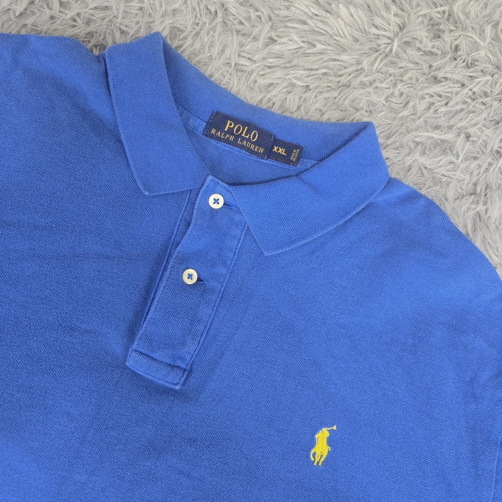 Polo Ralph Lauren Mens 2XL XXL Blue Short Sleeve Rugby Preppy Polo